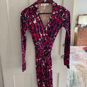 DVF vintage leopard Judy silk jersey dress 0